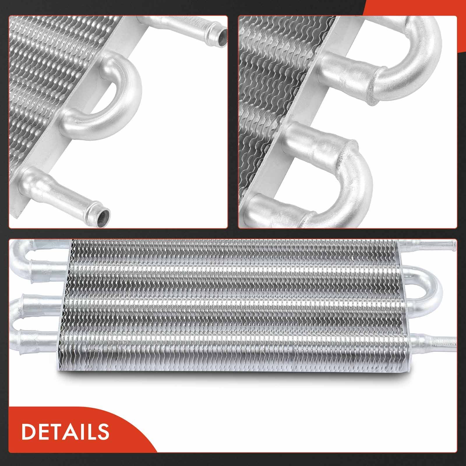 Universal A-Premium 4-Pass Aluminum Transmission Oil Cooler Kit with Hose Mounting, Supports Towing Up to 12000 lbs, Ideal for Heavy-Duty Trucks and Towing Vehicles