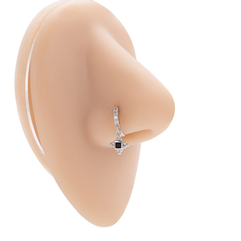 18K Gold Clover Hinged Hoop Septum Ring - Elegant Body Jewelry for Nose Piercing | Perfect for Everyday Wear & Special Occasions
