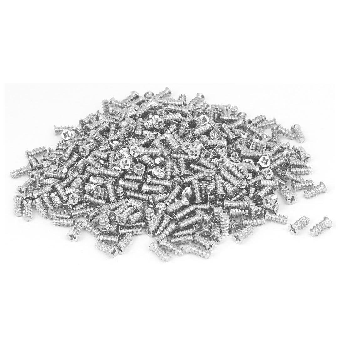 IIVVERR M5x12mm Nickel Plated Phillips Computer Screws - 500pcs for PC Case Fan Installation, Motherboard Mounting & Hardware Assembly (Silver Tone, 12mm Length)