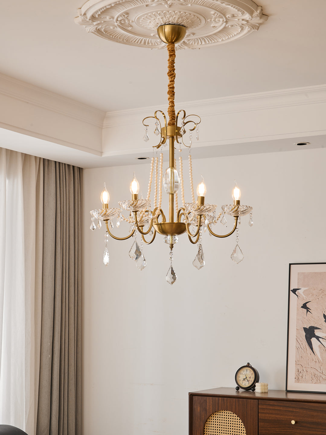 Arcadia Crystal Chandelier - Elegant Modern Ceiling Light Fixture for Dining Room, Living Room & Bedroom Decor | Perfect for Home, Wedding & Luxury Interior Design