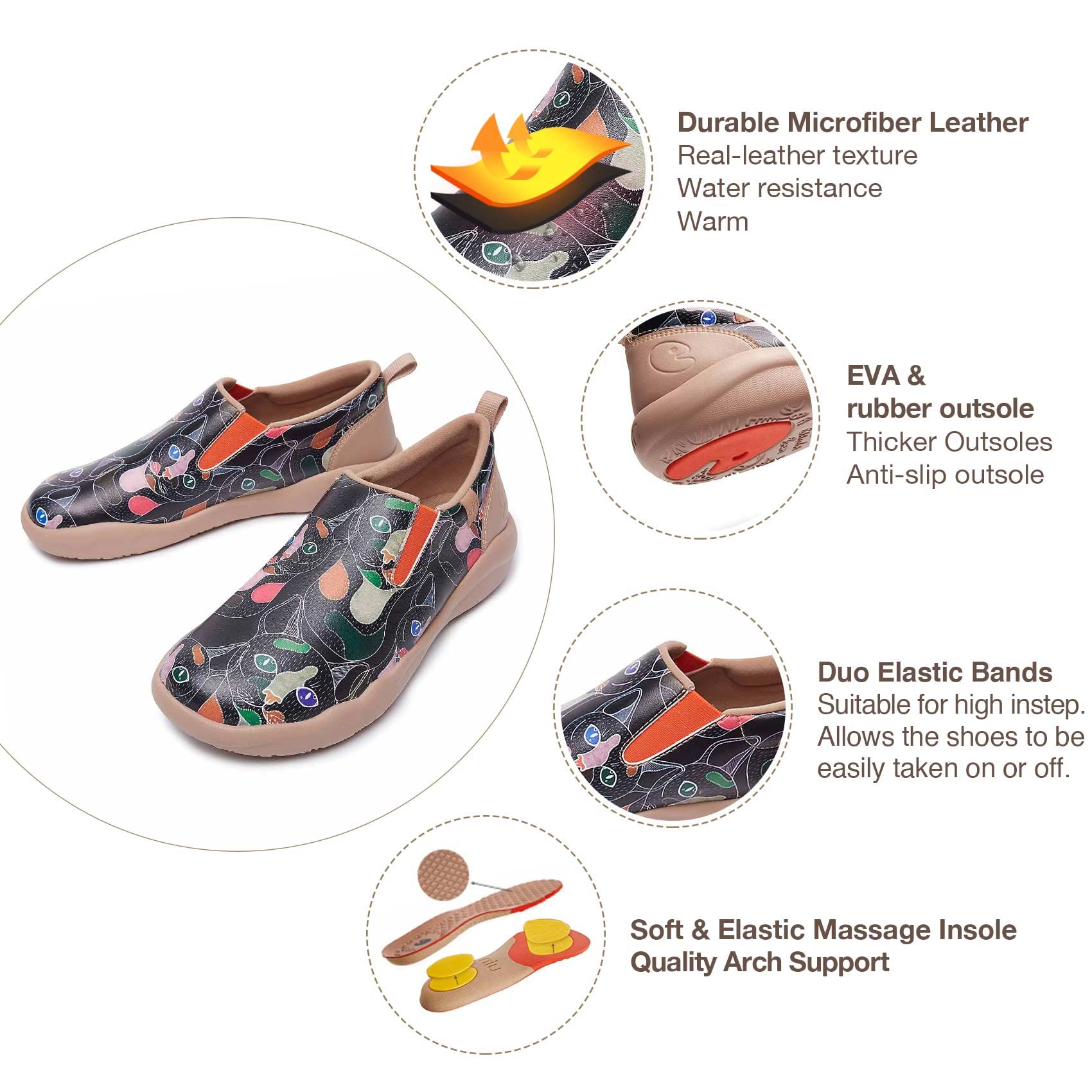 UIN Women's Slip-On Walking Shoes - Lightweight Travel Loafers with Microfiber Upper - Comfortable Casual Sneakers for Walking, Travel & Everyday Wear