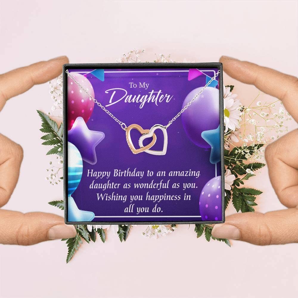 Personalized Daughter Necklace Gift - Stainless Steel Inseparable Love Pendant with Birthday Card - Perfect for Birthdays, Mother's Day & Special Occasions