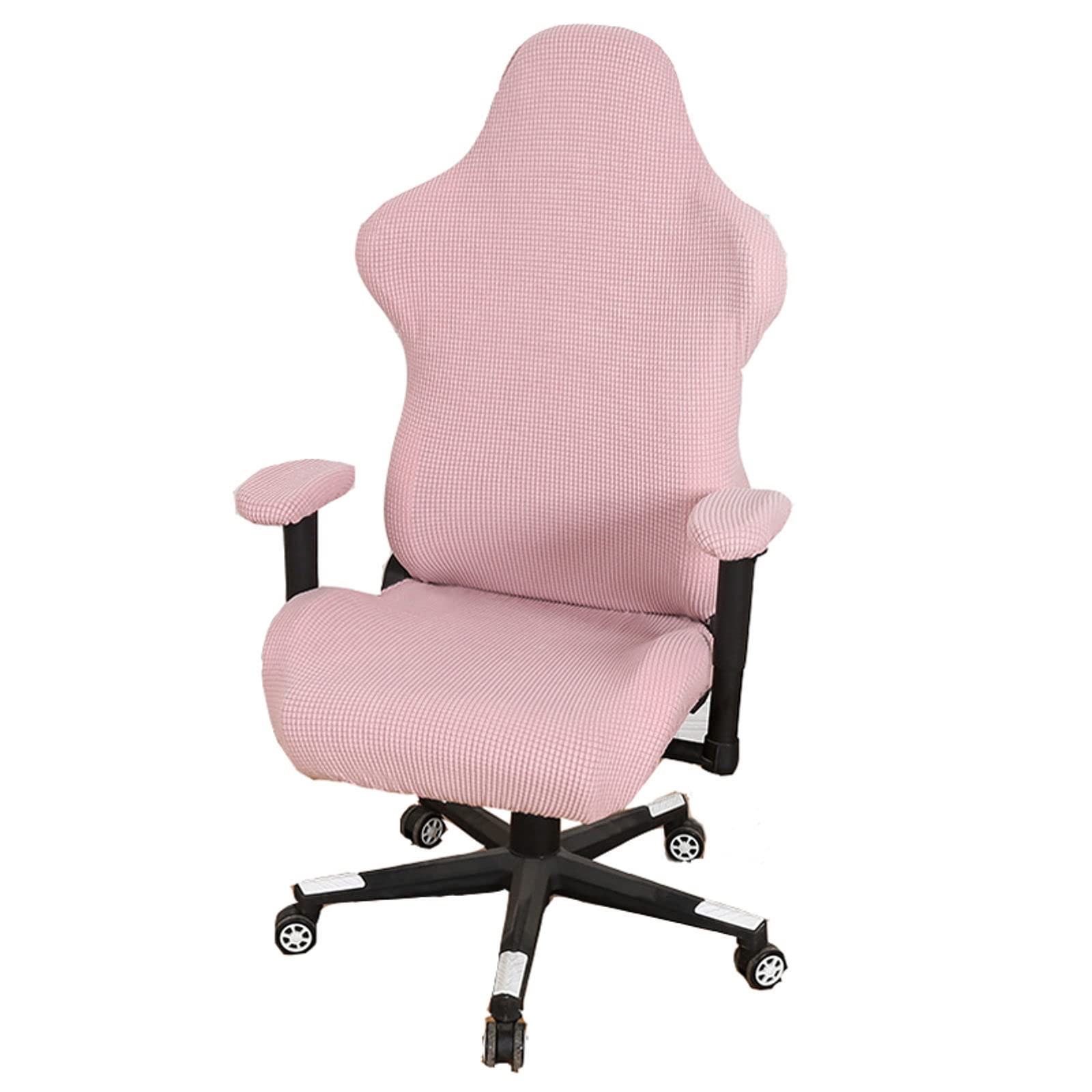 Stretch Gaming Chair Covers - Soft Jacquard Office Chair Covers - Removable & Washable Computer Chair Covers for Gaming & Office Chairs (Pink, 2-Pack) - Perfect for Home Office, Gaming Setup & Workspace Decor