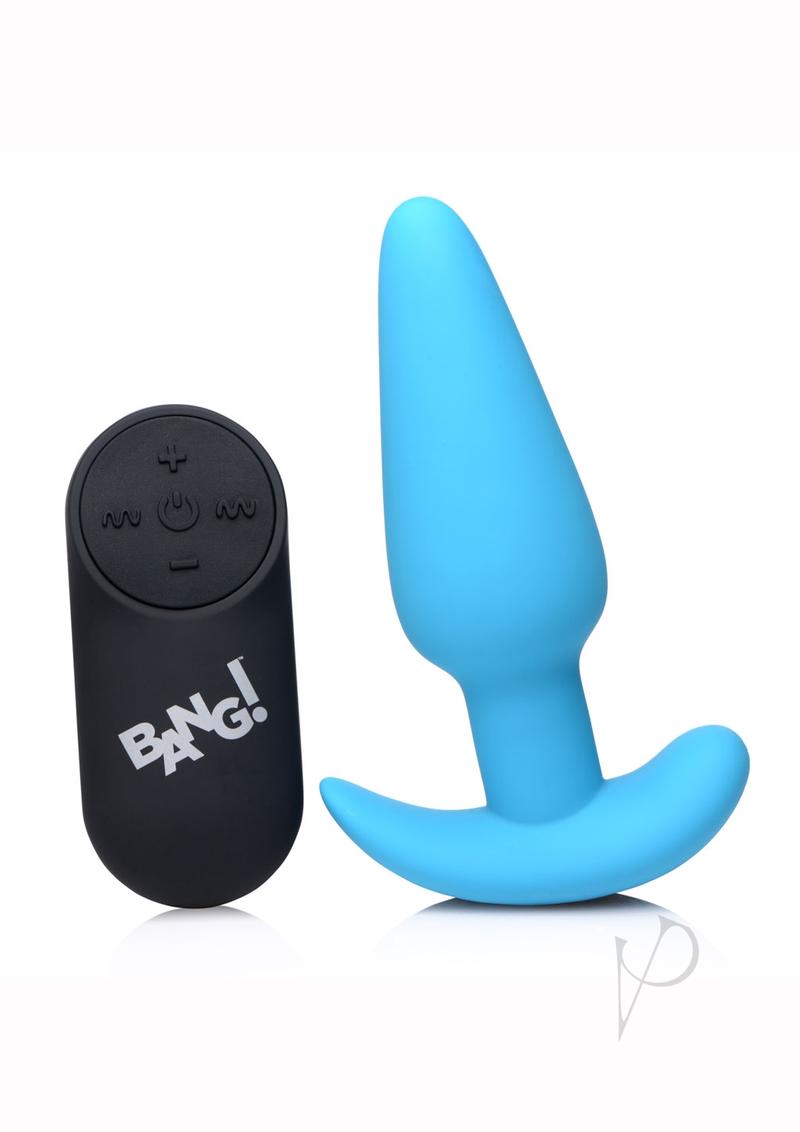 21x Vibrating Silicone Rechargeable Butt Plug with Remote Control - Blue | Waterproof & Body-Safe Anal Toy for Couples Play & Solo Pleasure