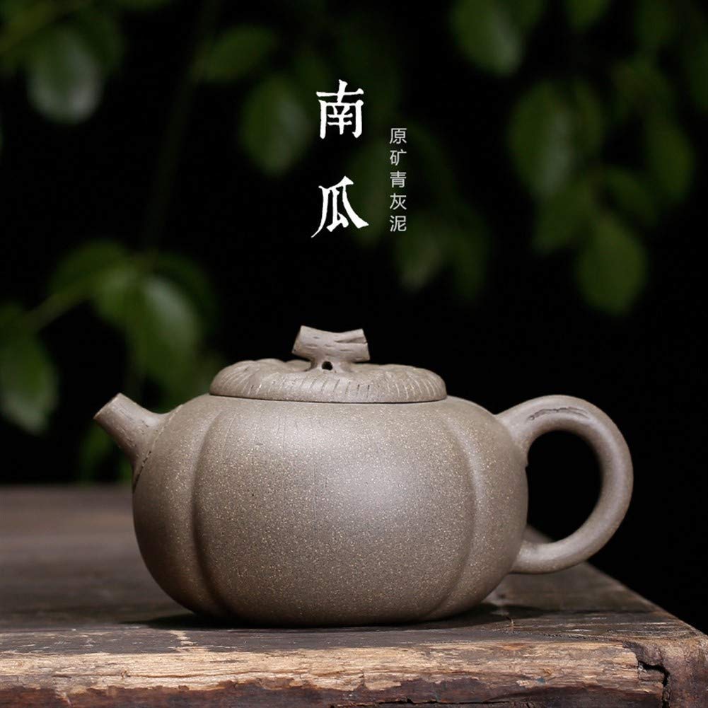 Premium Yixing Ceramic Teapot - Handcrafted Pumpkin Shape with Ore Mud Cleaning Segment for Chinese Tea Brewing | Perfect for Gongfu Tea Ceremony & Home Tea Party