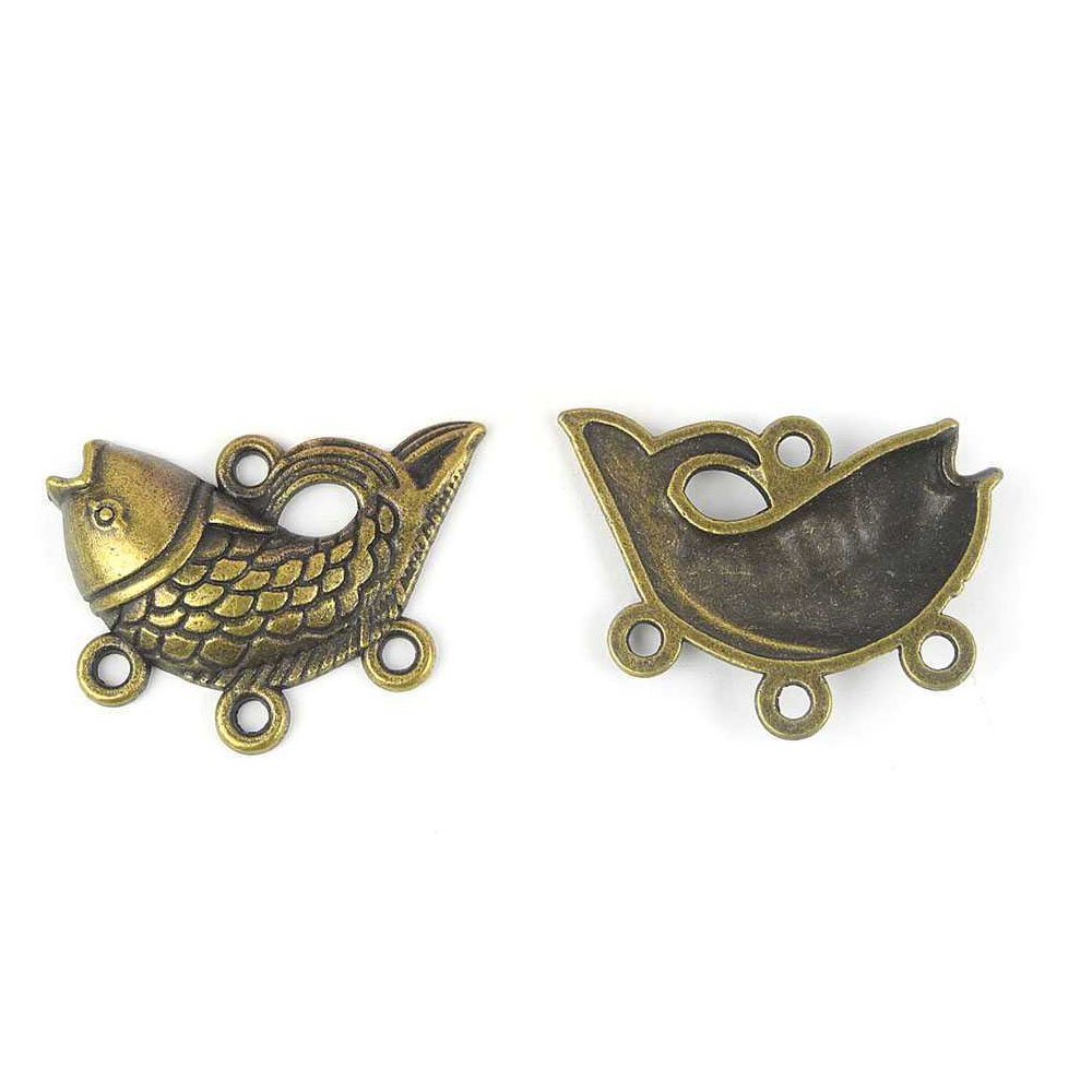 10PCS Antique Bronze Fish Tassel Connectors for Jewelry Making - DIY Craft Beading Charms, Findings & Arts Supplies - Perfect for Necklaces, Bracelets & Home Decor Projects