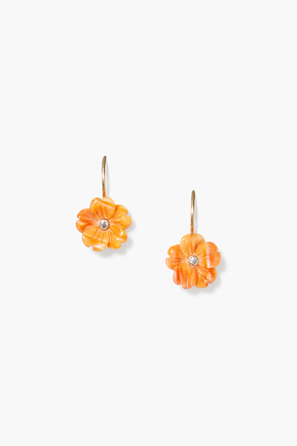 14K Gold Poppy Flower Earrings with Lion's Paw Design - Elegant Dainty Floral Jewelry for Women, Perfect for Weddings, Parties & Everyday Wear