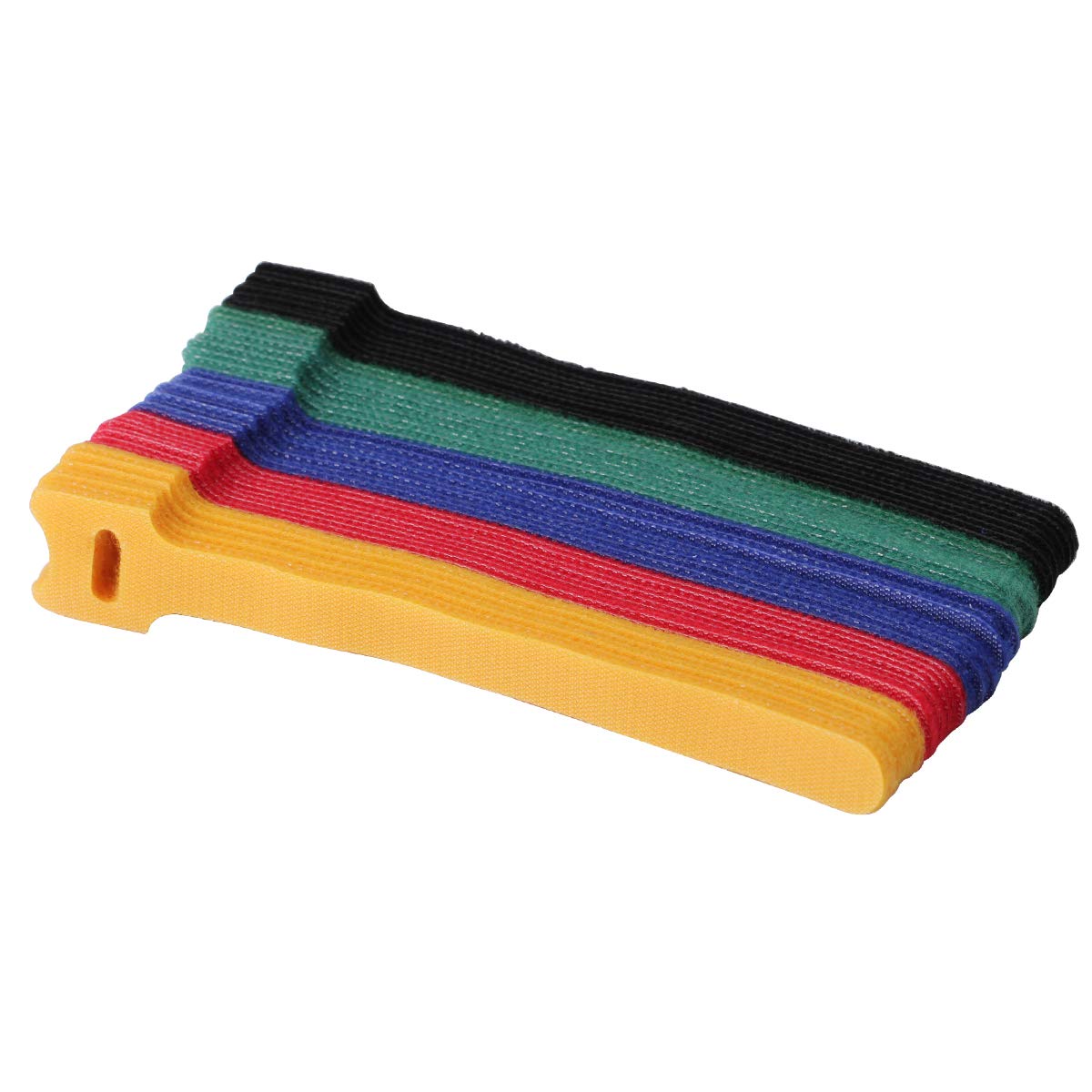 Reusable 6-Inch Multi-Purpose Cable Ties | Microfiber Fastening Straps for Headphones, Phones, Electronics & PC Wire Management (5 Colors) | Perfect for Home Office, Travel & DIY Organization
