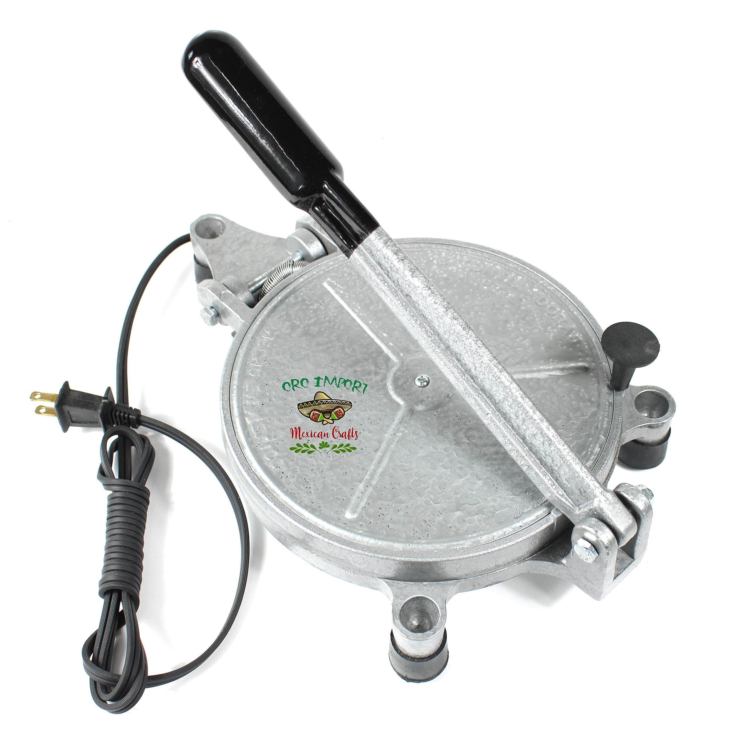 Electric Tortilla Press Maker - 8 Inch Chapati, Roti & Burrito Dough Press Machine for Home & Restaurant Use | Perfect for Mexican, Indian & Middle Eastern Cuisine