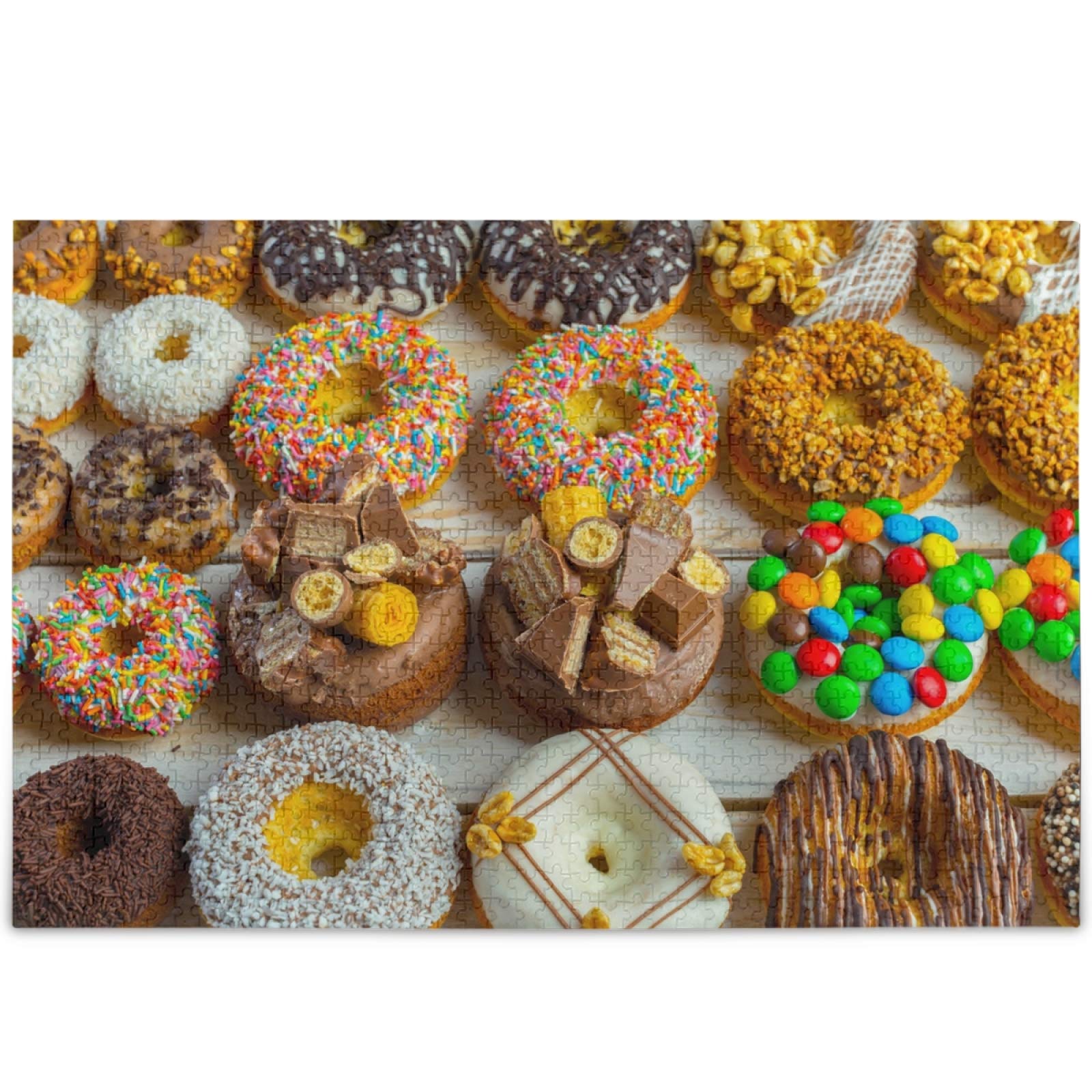 Oarencol 500-Piece Donut Sweet Food Dessert Jigsaw Puzzle - Colorful Snack-Themed Puzzle for Adults & Kids - Perfect for Family Game Night & Stress Relief