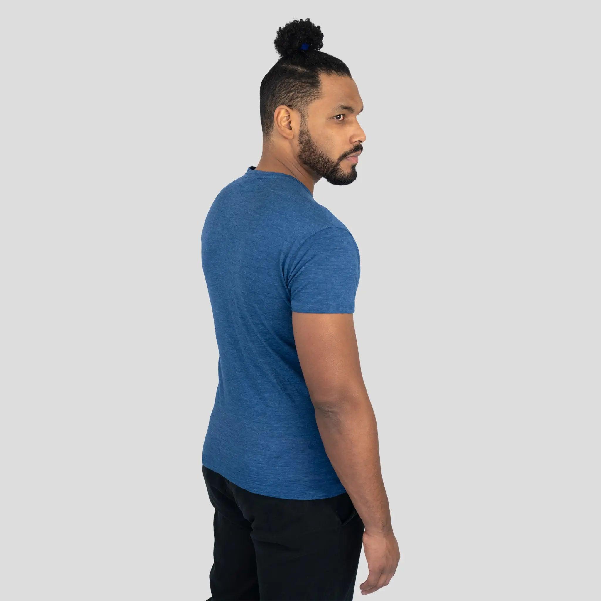 Ultralight Men's Alpaca Wool V-Neck T-Shirt - 160 GSM Soft Breathable Tee for Outdoor Hiking & Casual Wear