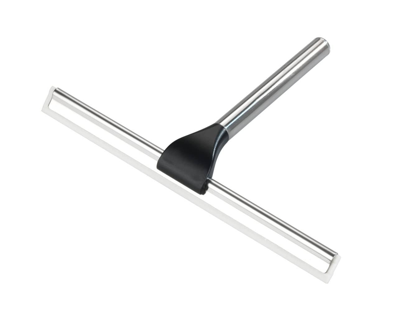 Wenko Turbo-Loc® Quadro Stainless Steel Shower Squeegee - No Drill Bathroom Window Cleaner, Rustproof Chrome Finish (23 x 17.5 x 5 cm) - Perfect for Glass Doors, Tiles & Mirrors