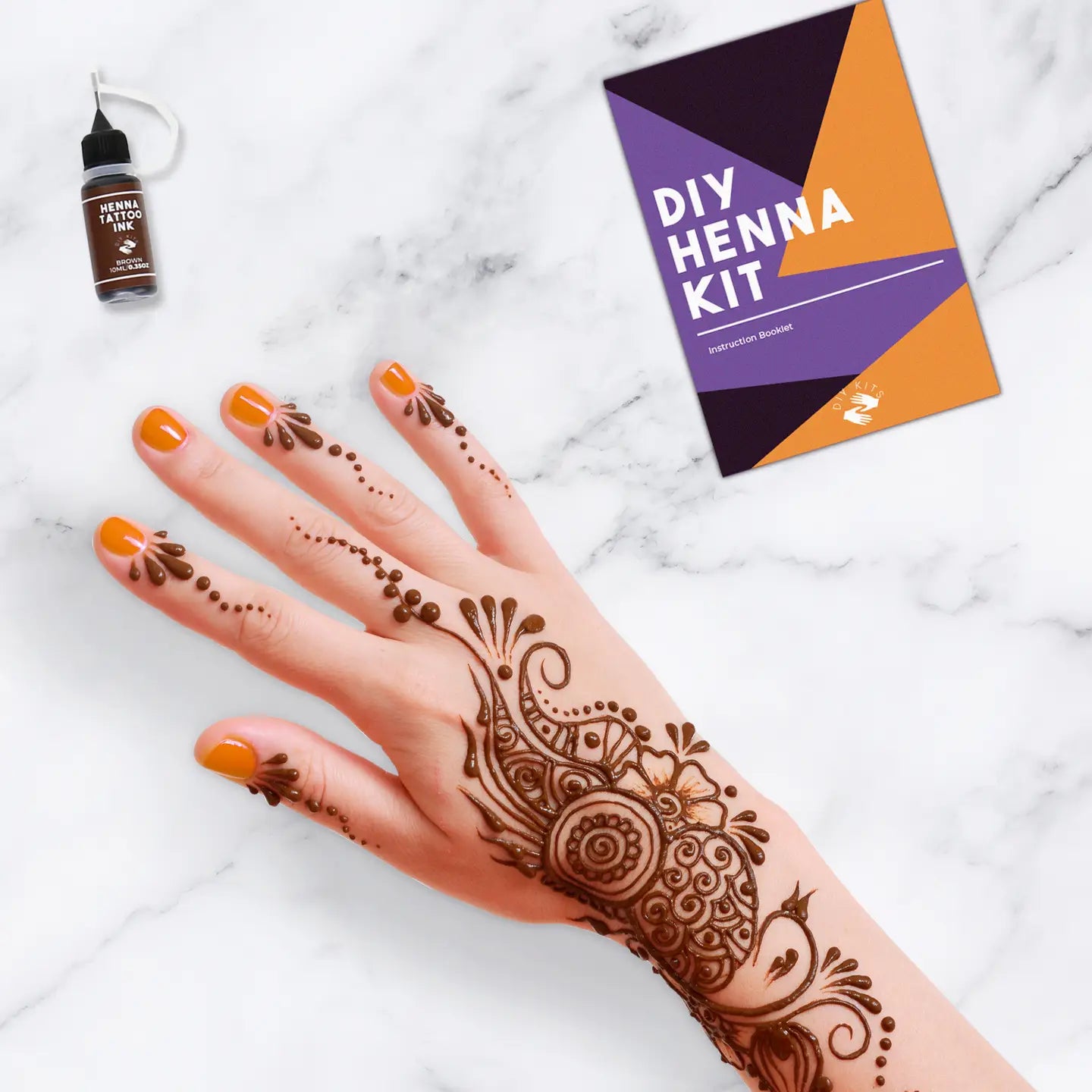 DIY Henna Kit for Body Art - Natural Mehndi Tattoo Kit with Stencils & Tools for Beginners & Professionals | Perfect for Weddings, Festivals & Parties