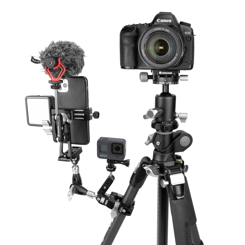 VEO CP 46 Camera Mount Kit with Clamp, Deluxe Support Arm & Smartphone Holder - Perfect for Vlogging, Live Streaming & Content Creation
