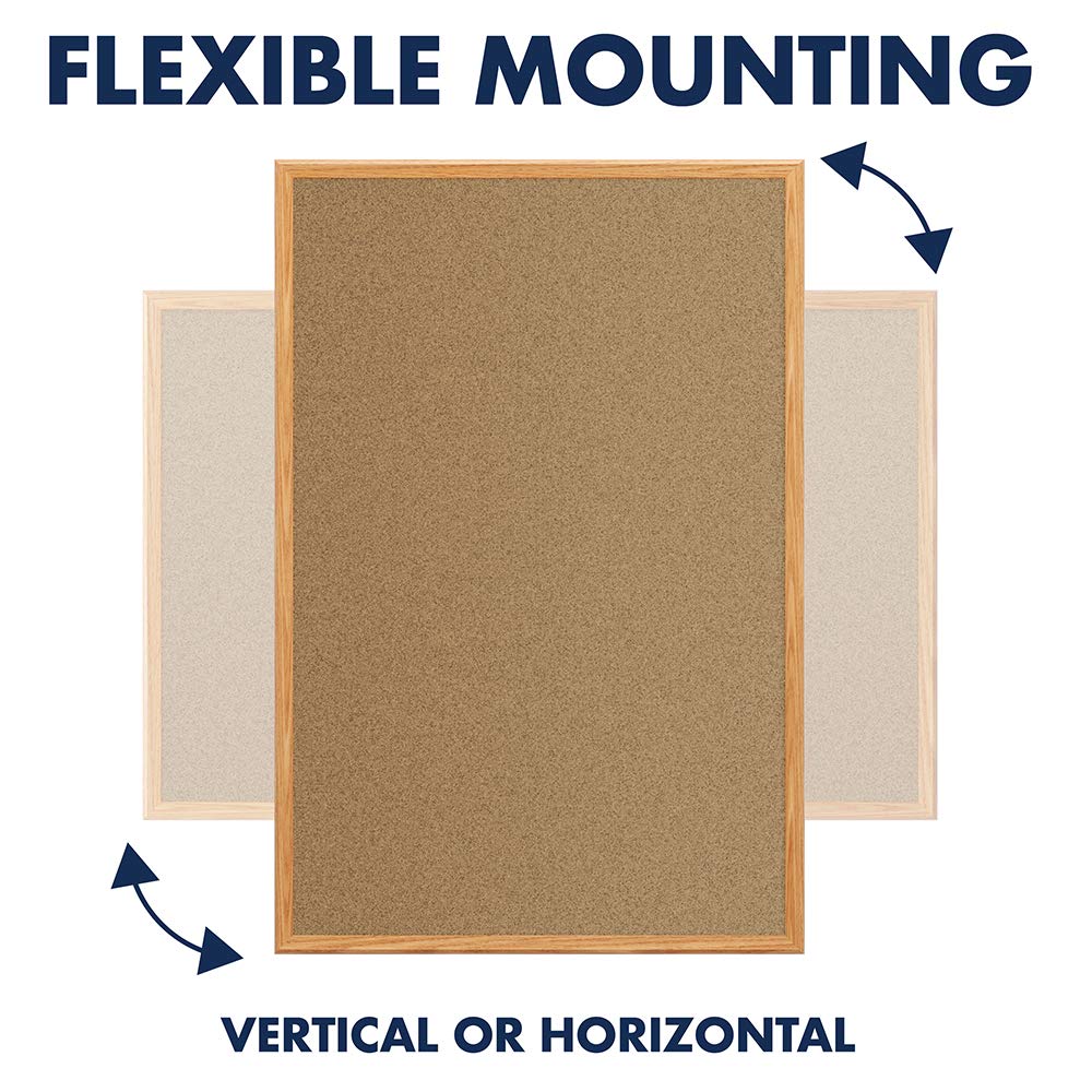 Premium Mead Cork Bulletin Board 4' x 3' with Oak Finish Frame - Wall Mounted Message Board for Office, Classroom & Home Organization - Perfect for Notes, Photos & Reminders