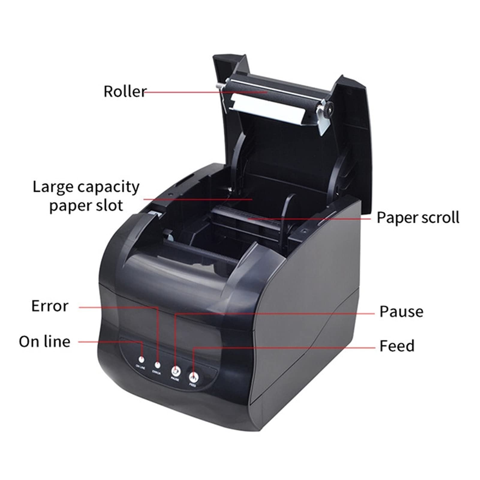 Thermal Label Printer - 20-80mm Barcode Sticker Maker with USB Port for Shipping, Mailing, Filing & Organization | Perfect for Retail Stores, Warehouses & Home Office Use