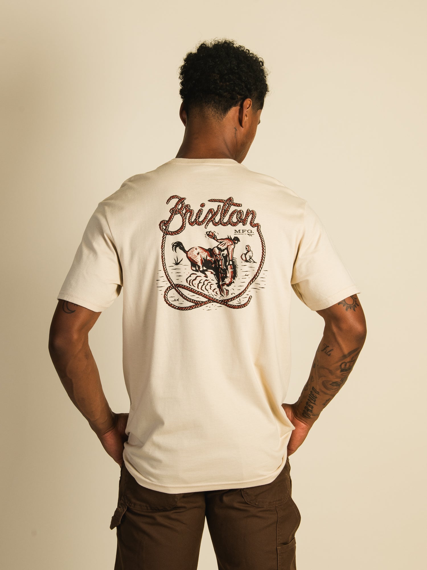Brixton Omaha T-Shirt - Men's Graphic Tee for Casual Wear | Clearance Sale | Perfect for Streetwear & Everyday Outfits