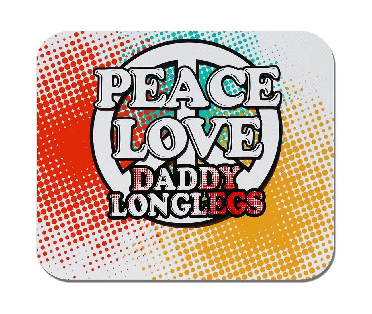 Makoroni Peace Love Daddy Longlegs Non-Slip Rubber Mouse Pad - Large Gaming Mousepad for Computer, Office & Home Use - Cute Spider Design Desk Mat for PC Laptop Workstation