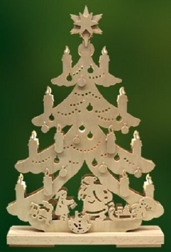 Santa with Toys German Electric Christmas Tree Display - Festive Holiday Decor for Home, Office & Retail Stores - Perfect for Christmas Parties & Winter Celebrations