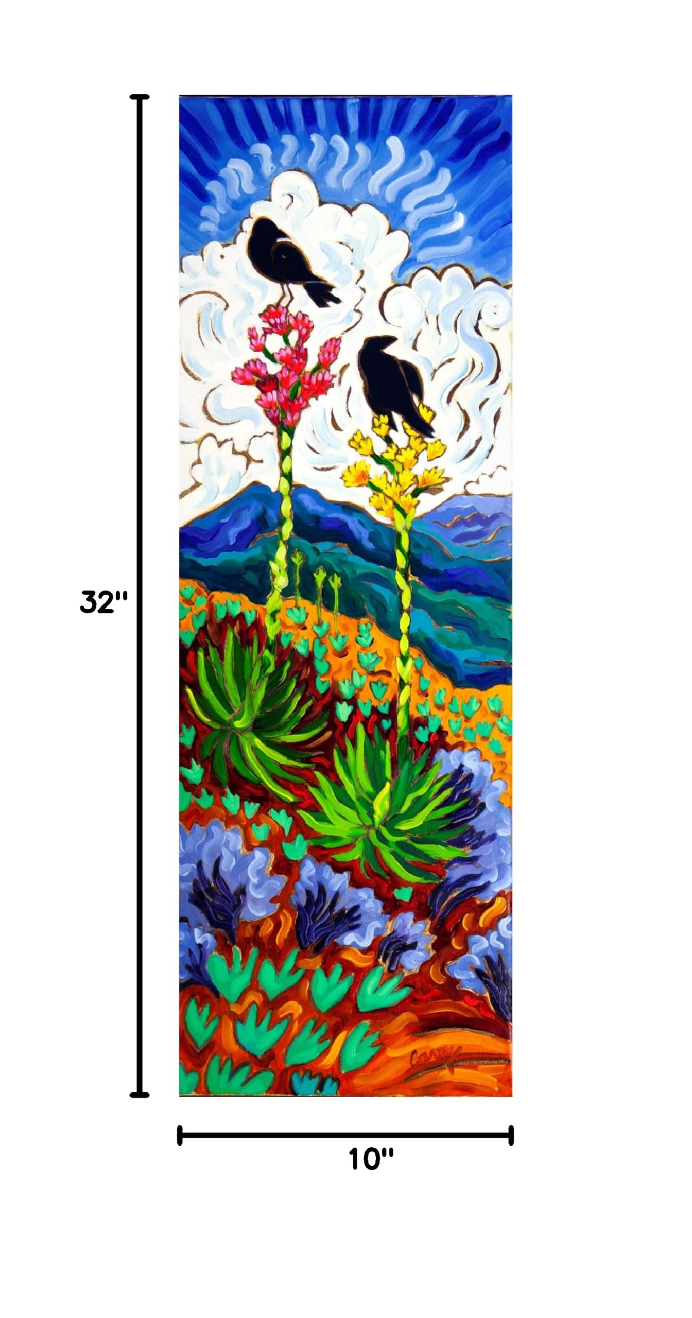 Trademark Fine Art 'The View' Canvas Wall Art by Cathy Carey - Stunning Landscape Painting for Living Room, Bedroom & Office Decor
