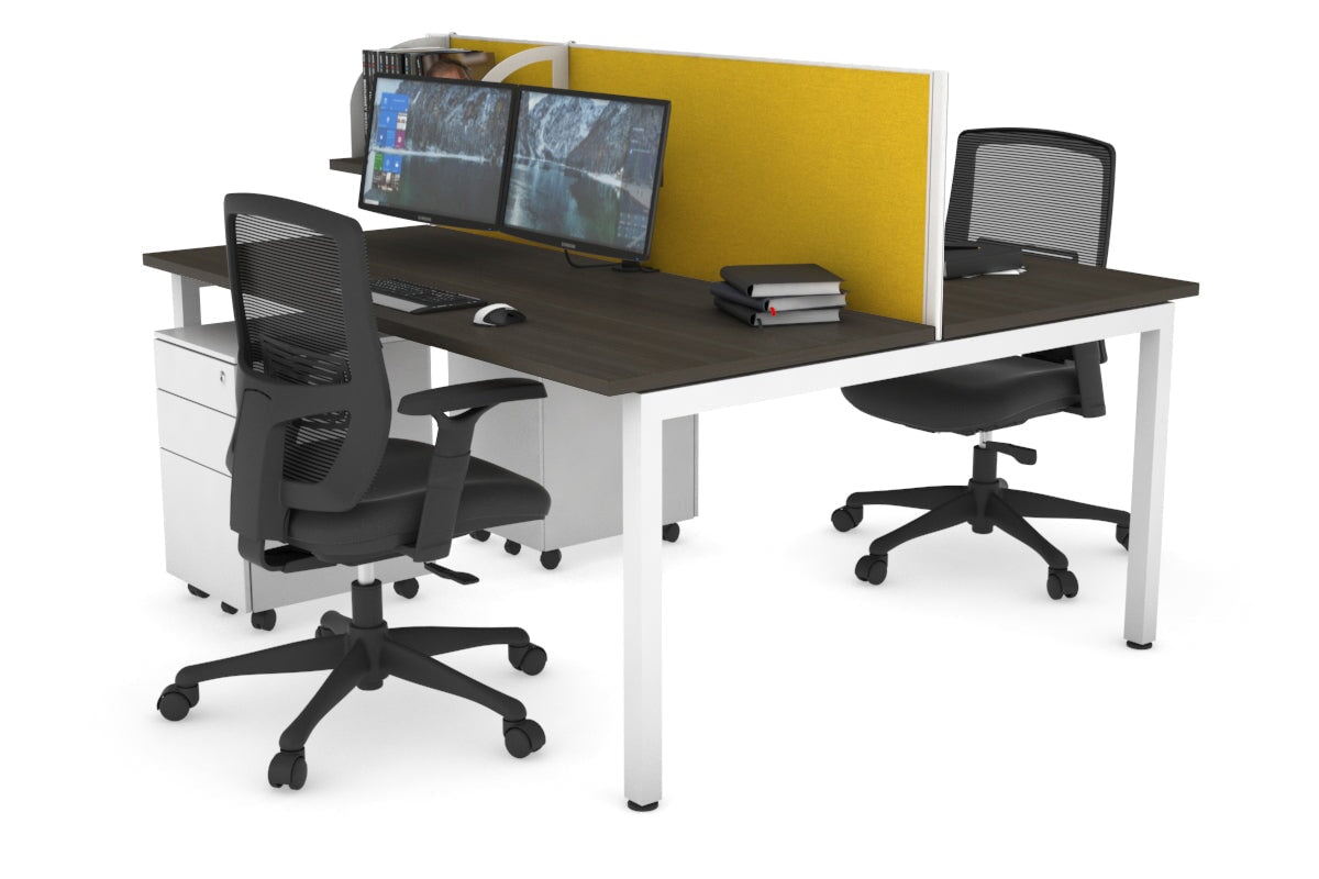 Quadro Square Legs 2 Person Office Workstation Desk - 1200L x 700W Modern Shared Workspace Solution for Home & Business Offices