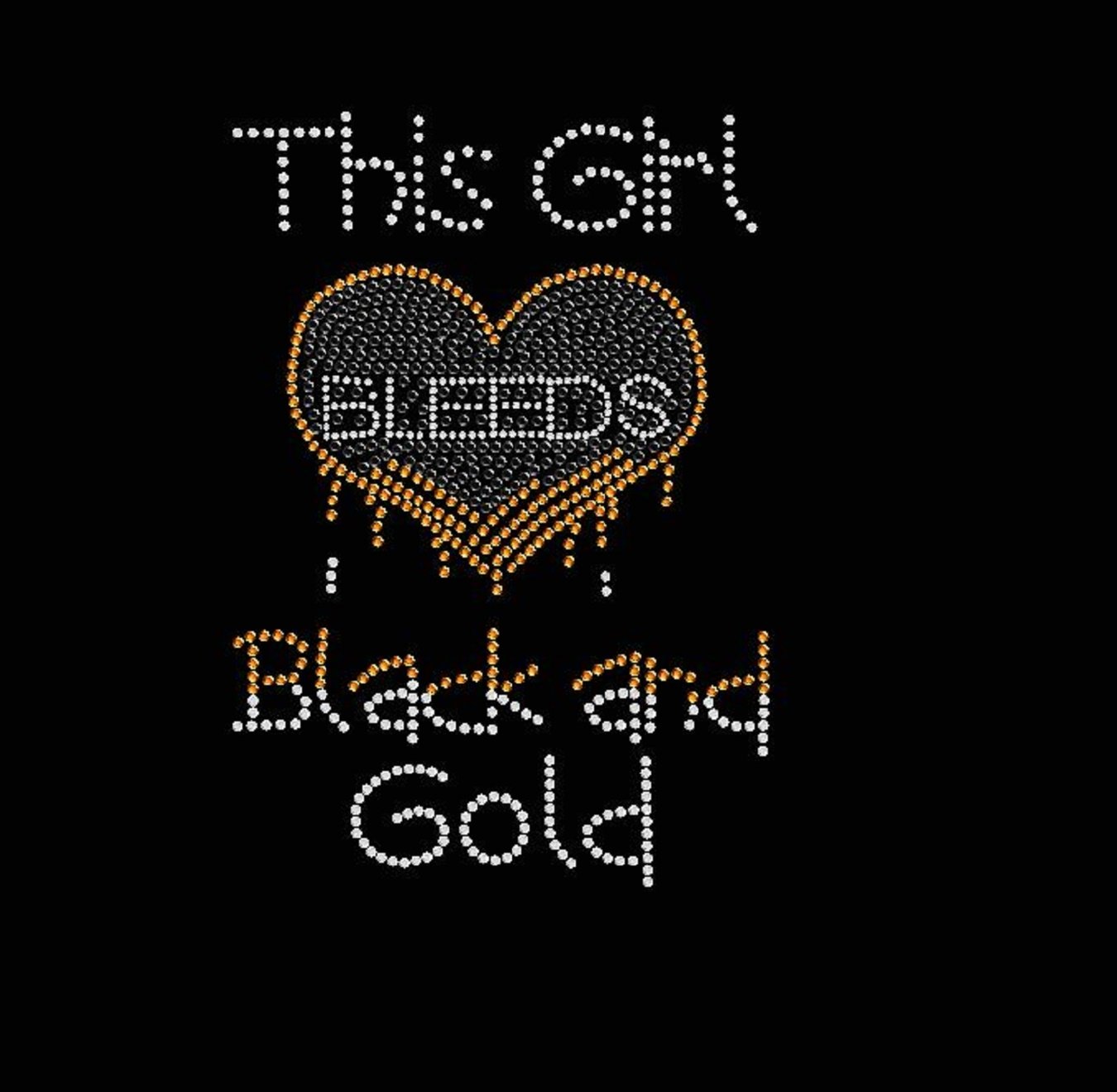 New Orleans Saints Football Team Black & Gold Rhinestone Iron-On Transfer - Perfect for Jerseys, Hats & Fan Apparel DIY Customization