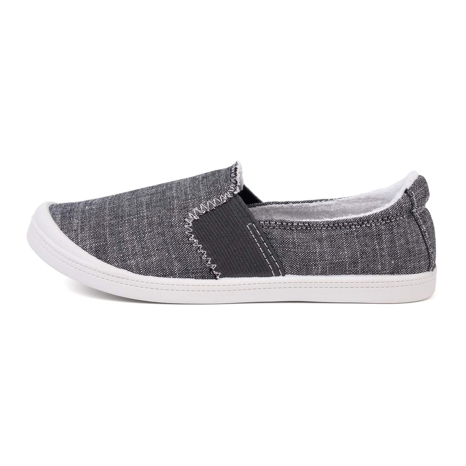 FunkyMonkey Women's Comfort Low Top Canvas Slip-On Sneakers - Classic Casual Walking Shoes for Everyday Wear, Travel & Light Exercise