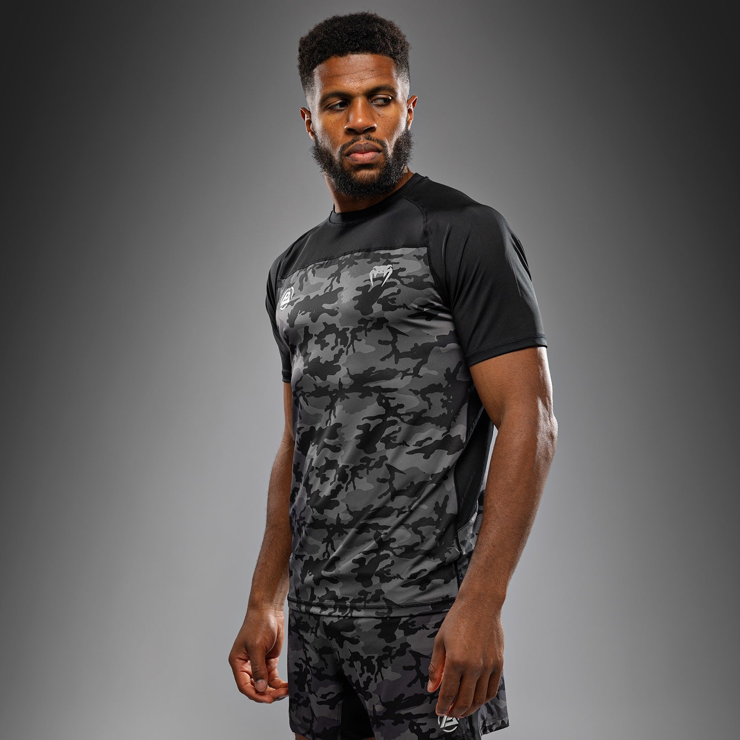 Venum x Polaris Dry Tech Shirt - Moisture Wicking Performance T-Shirt for MMA & Training (Black/Storm Grey) - Perfect for Gym Workouts & Combat Sports