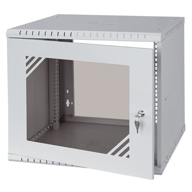 19U Heavy Duty Steel Server Rack Cabinet - 19 Inch Network Equipment Rack with Tempered Glass Door (450mm Depth) - Compatible with Rack Shelves & Rails - Perfect for Data Centers, Server Rooms & Network Closets