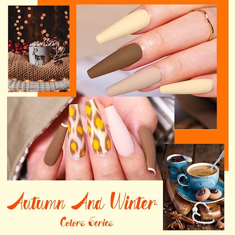 6 Colors Gel Nail Polish Set for Autumn & Winter - Long Lasting Soak Off UV LED Nail Art Kit for Home & Salon Manicure