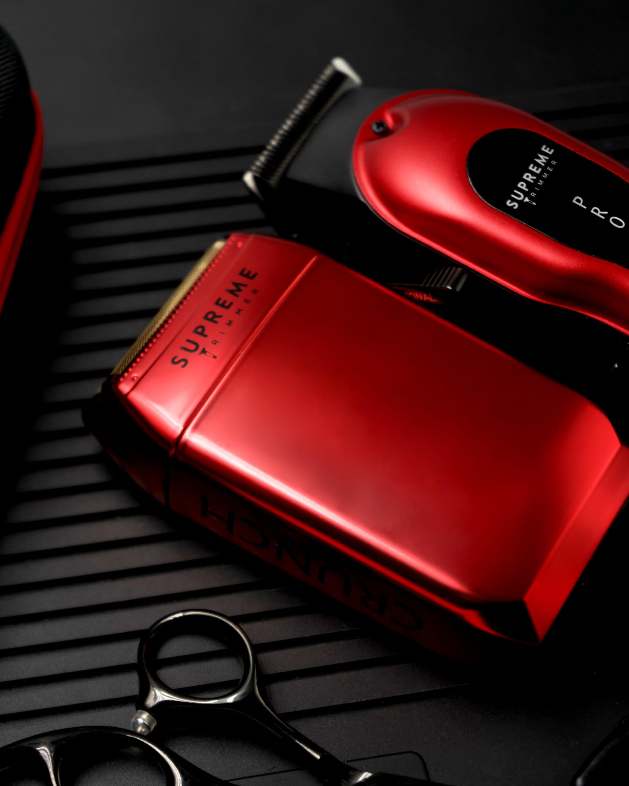 Supreme Trimmer 3-in-1 Professional Barber Kit | Pro Hair Clipper, DLC T-Shaper Trimmer & Foil Shaver | Men's Beard & Hair Grooming Set (Red) | Perfect for Home Haircuts, Beard Trimming & Personal Grooming