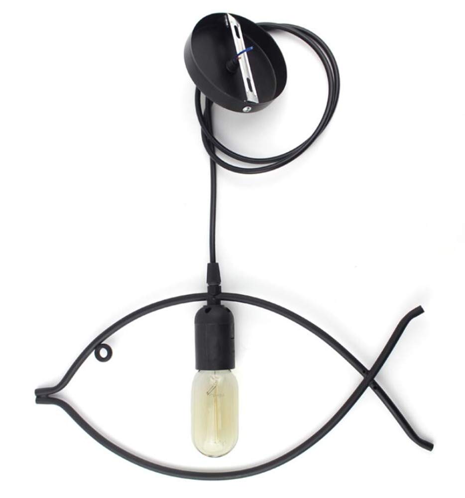 Nordic Style Fish Pendant Light - Modern Minimalist Ceiling Hanging Lamp with E27 Socket & Cord for DIY Installation | Perfect for Kitchen, Restaurant, Bar, Cafe & Home Decor