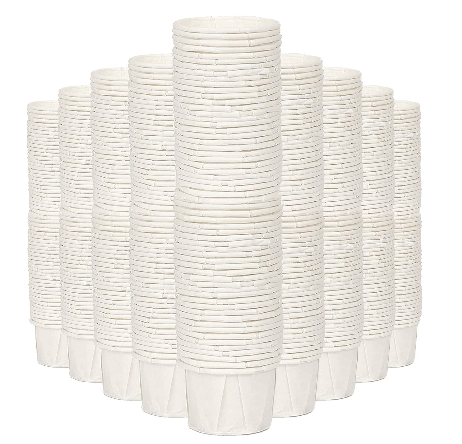 1 Oz Disposable Paper Cups - 5000 Pack Bulk White Medicine Taster Ketchup Sacrament Communion Cups for Church, Restaurants, and Events