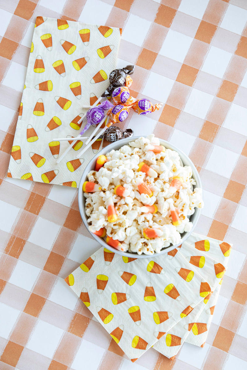 Halloween Candy Corn Printed Guest Napkins - 50 Count, Disposable Party Napkins for Halloween, Thanksgiving, and Fall Celebrations - Perfect for Table Settings, Dessert Plates, and Party Decorations