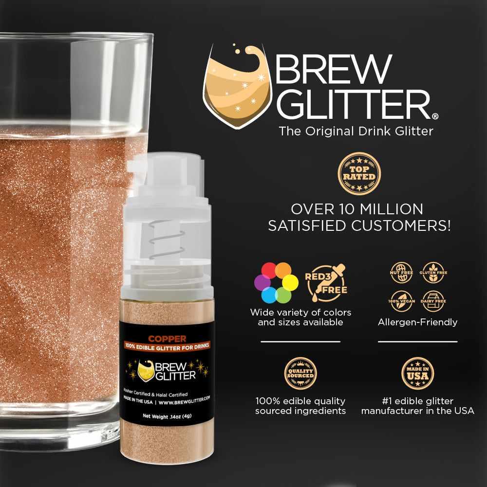 Premium Copper Glitter Mini Spray Pump for DIY Crafts, Cosmetics & Home Decor - Private Label Bulk Wholesale - Perfect for Nail Art, Body Glitter & Party Makeup