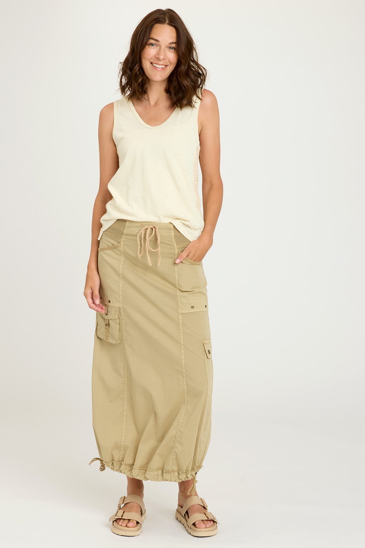Corintha Bubble Skirt for Women - Flowy A-Line Midi Skirt with Elastic Waist | Perfect for Casual Outfits, Date Nights & Summer Vacations
