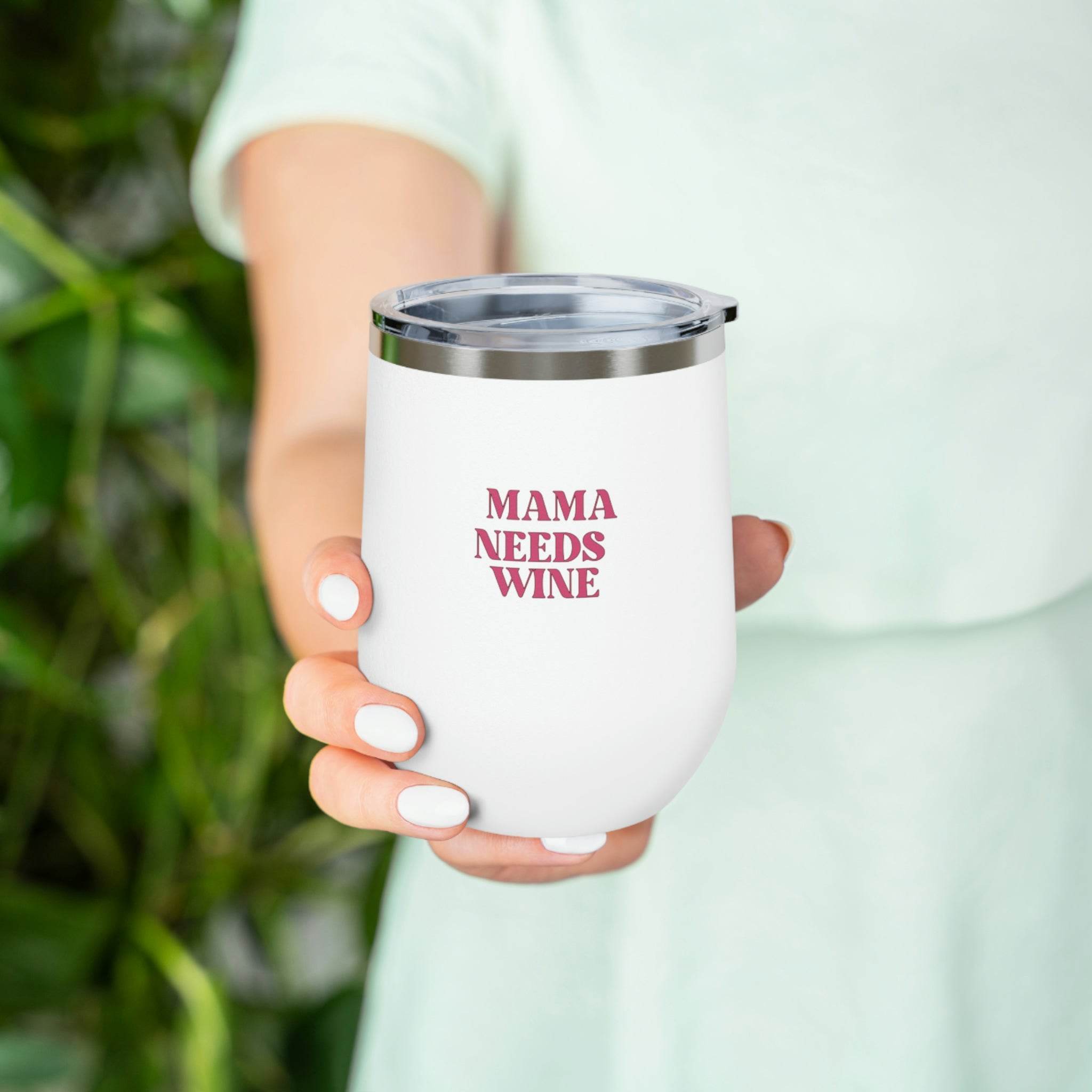 Insulated Wine Tumbler 12oz - Double Wall Stainless Steel Travel Cup with Lid - Perfect for Wine Lovers, Mom Gifts & Outdoor Activities