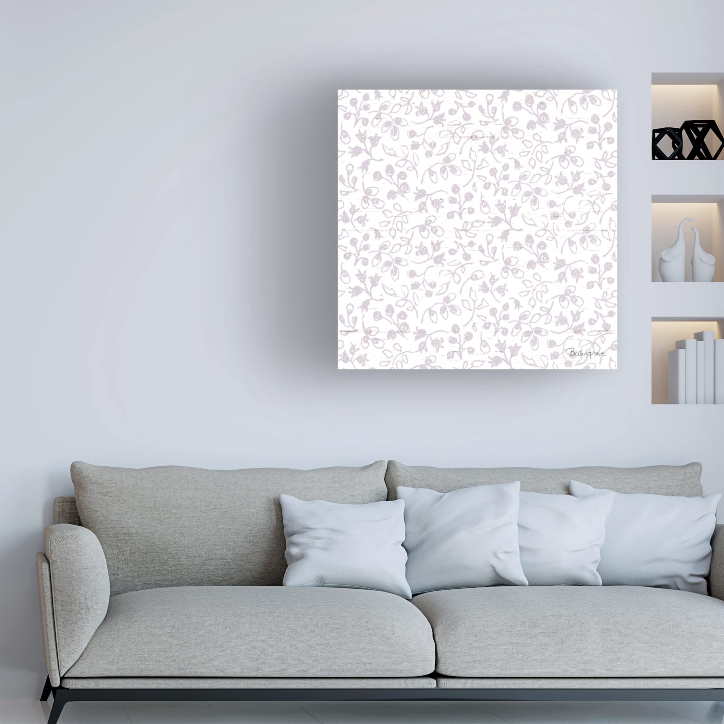 Beth Grove Farmhouse Cotton Pattern IIB Canvas Art Print - Rustic Home Decor for Living Room, Bedroom & Office - Trademark Fine Art