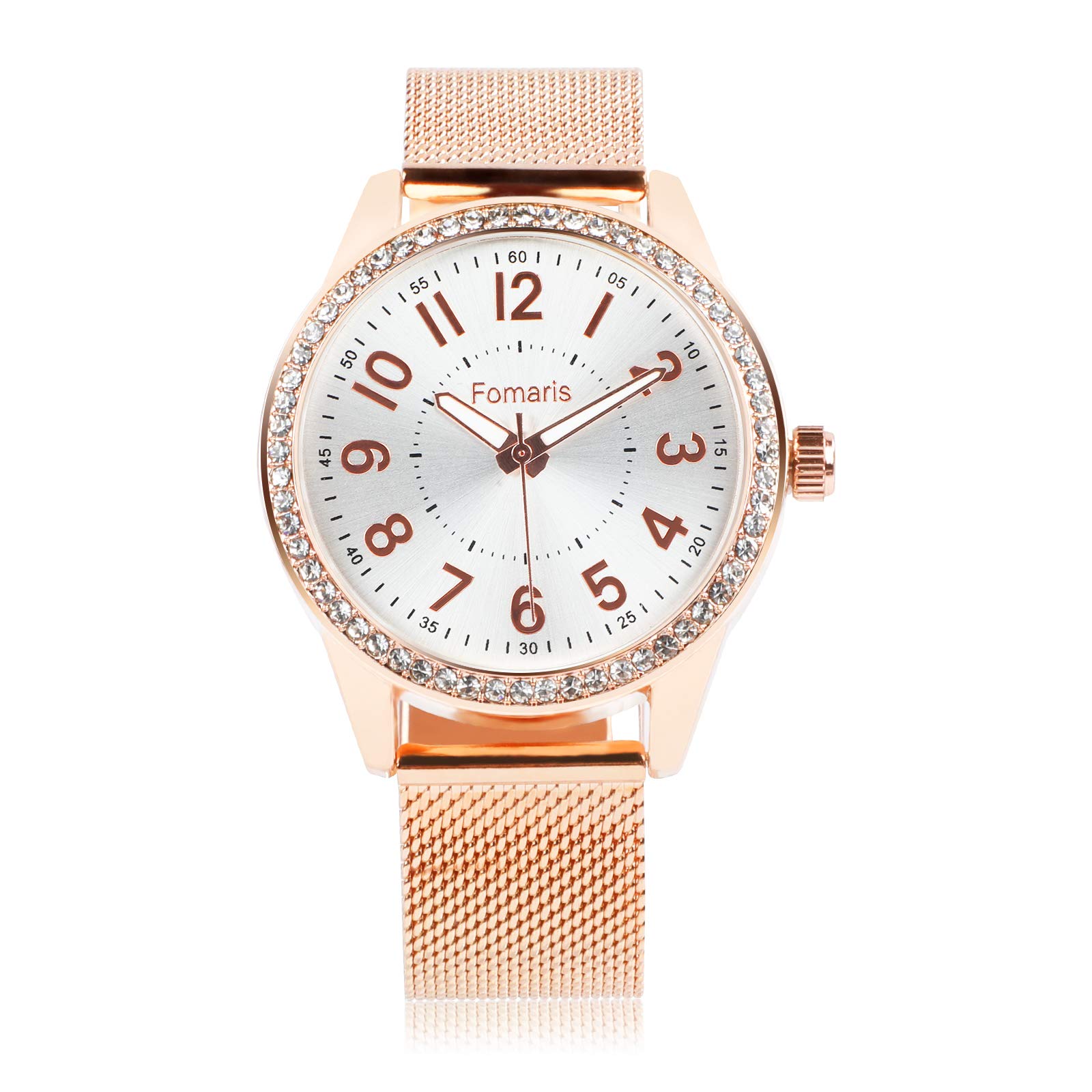 Elegant Rose Gold Stainless Steel Crystal Watch for Women - Perfect for Everyday Wear, Office & Special Occasions