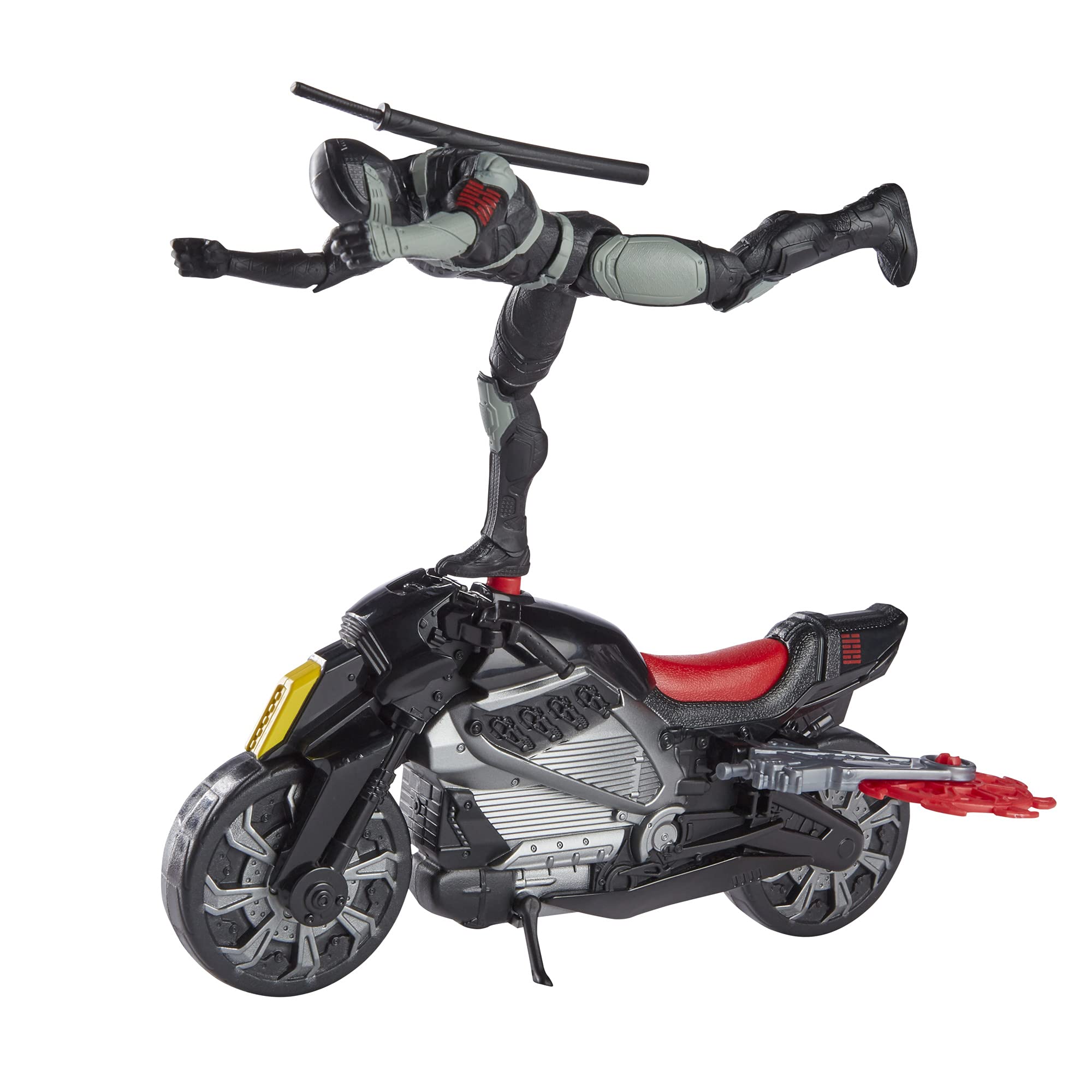 Snake Eyes G.I. Joe Origins Action Figure with Stealth Cycle Vehicle - Ninja Spin Attack Feature, Collectible Toy for Kids Ages 4+ | Role Play, Battle Scenes & Display for Fans