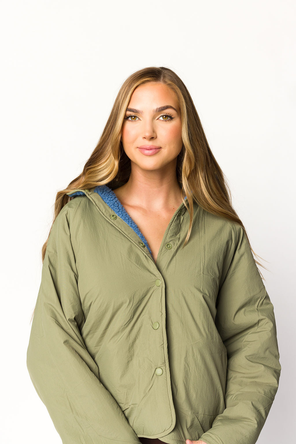 Skylar Reversible Jacket for Women - Lightweight Waterproof Windbreaker with Hood, Sea Blue & Navy - Perfect for Hiking, Travel & Outdoor Activities