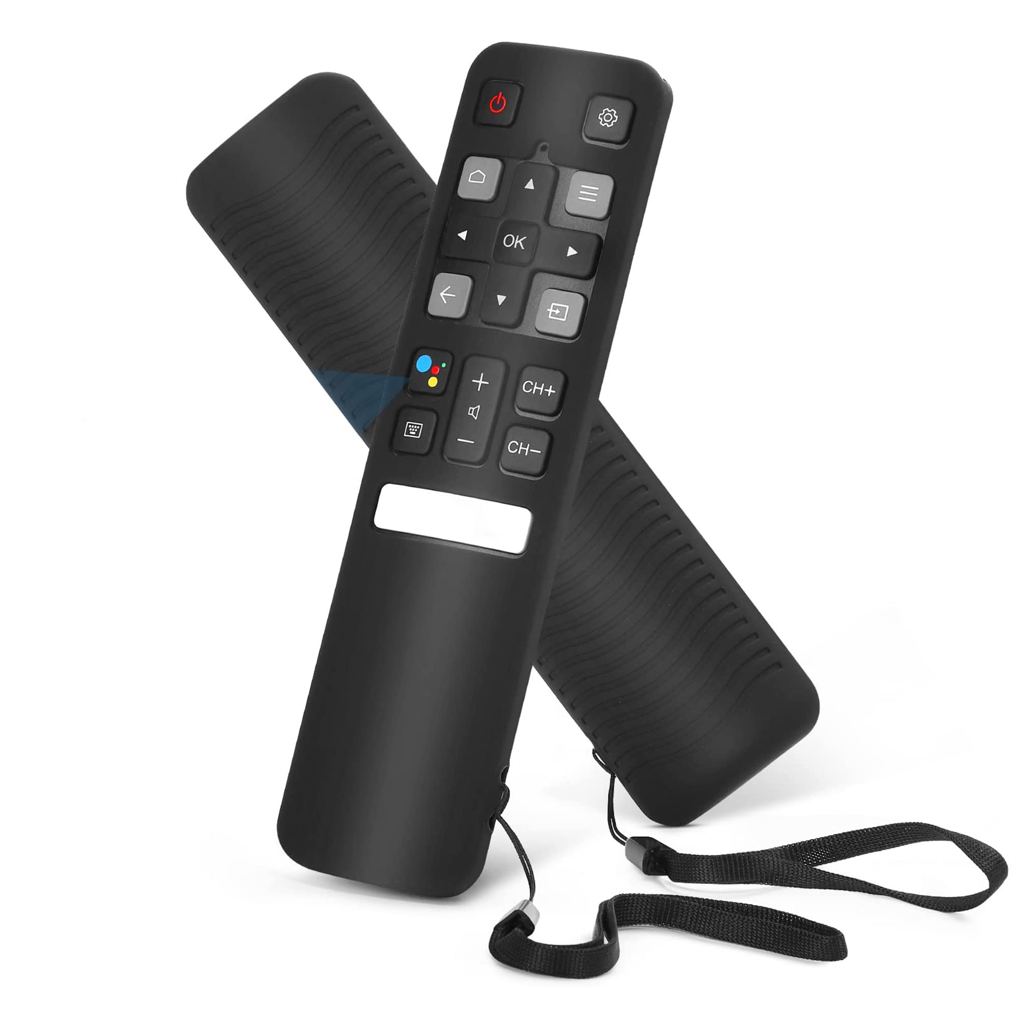 Replacement RC802V Voice Remote Control for TCL 65S535 & All Android 4K UHD Smart TVs - Includes Silicone Case & Lanyard (3-Piece Set) - Perfect for Streaming, Gaming & Smart Home Control