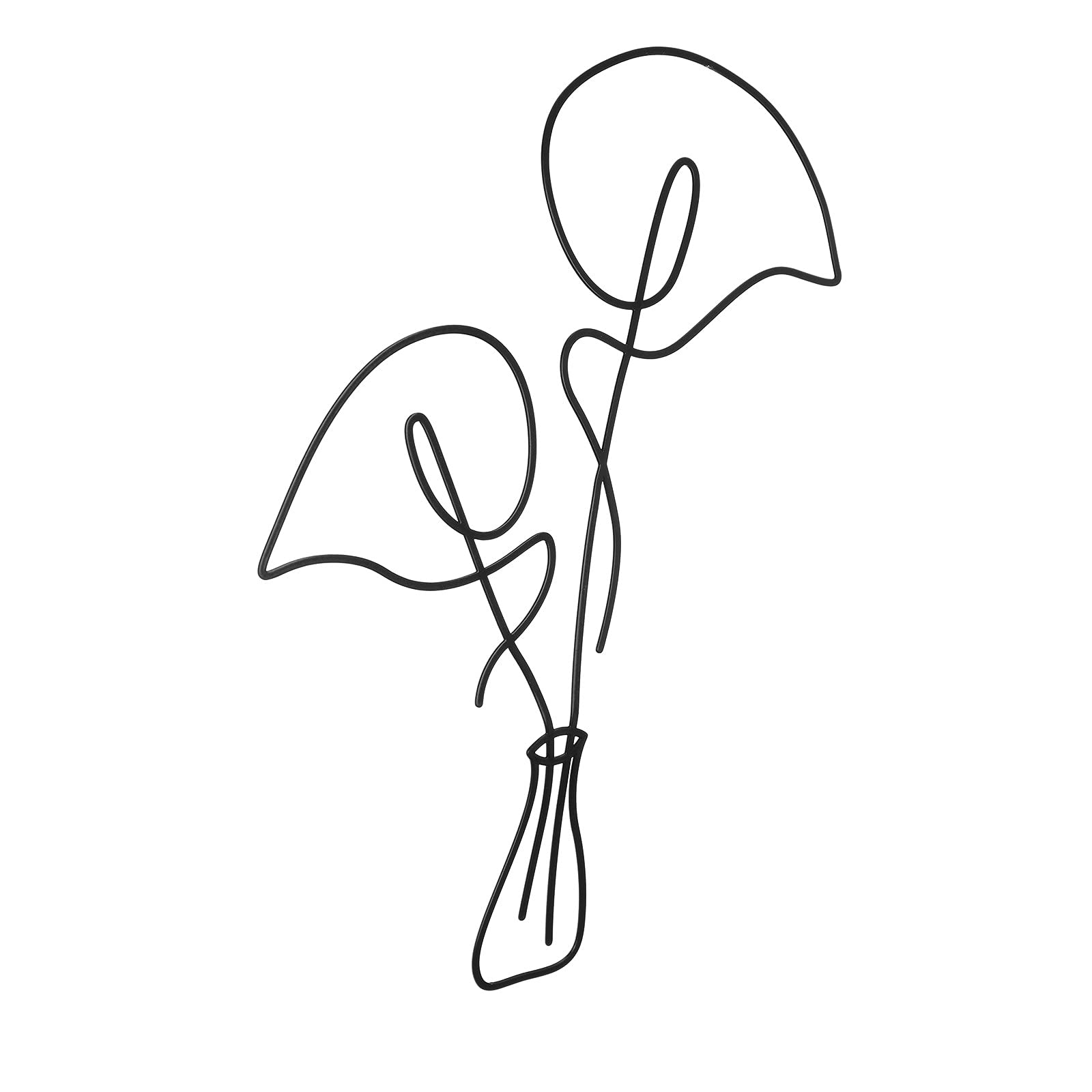 Minimalist Metal Wall Decor for Living Room & Bedroom, Modern Plant & Flower Wall Hanging Art, Fiesta Party Decorations for Home, Office, and Event Spaces