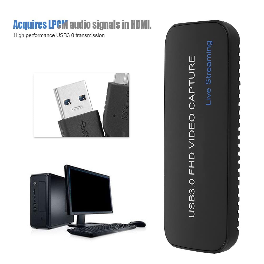 4K HDMI to USB Video Capture Card for PC - HD Audio Video Recorder for Live Streaming, Gaming & Video Conferencing