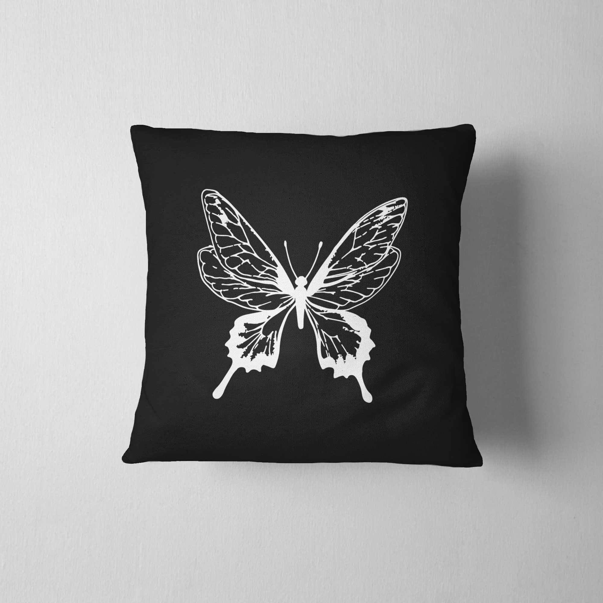 Stylish Butterfly Throw Pillow - Rustic Home Decor for College Dorm, Lake House & Outdoor Furniture - Perfect for Girl Boss Bedroom & Cozy Living Room Scenes