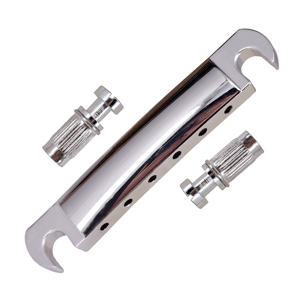 Premium Roller Saddle Bridge & Tailpiece Set for Electric Guitar - Chrome Plated Hardware Replacement Parts - Perfect for Upgrades & DIY Guitar Projects