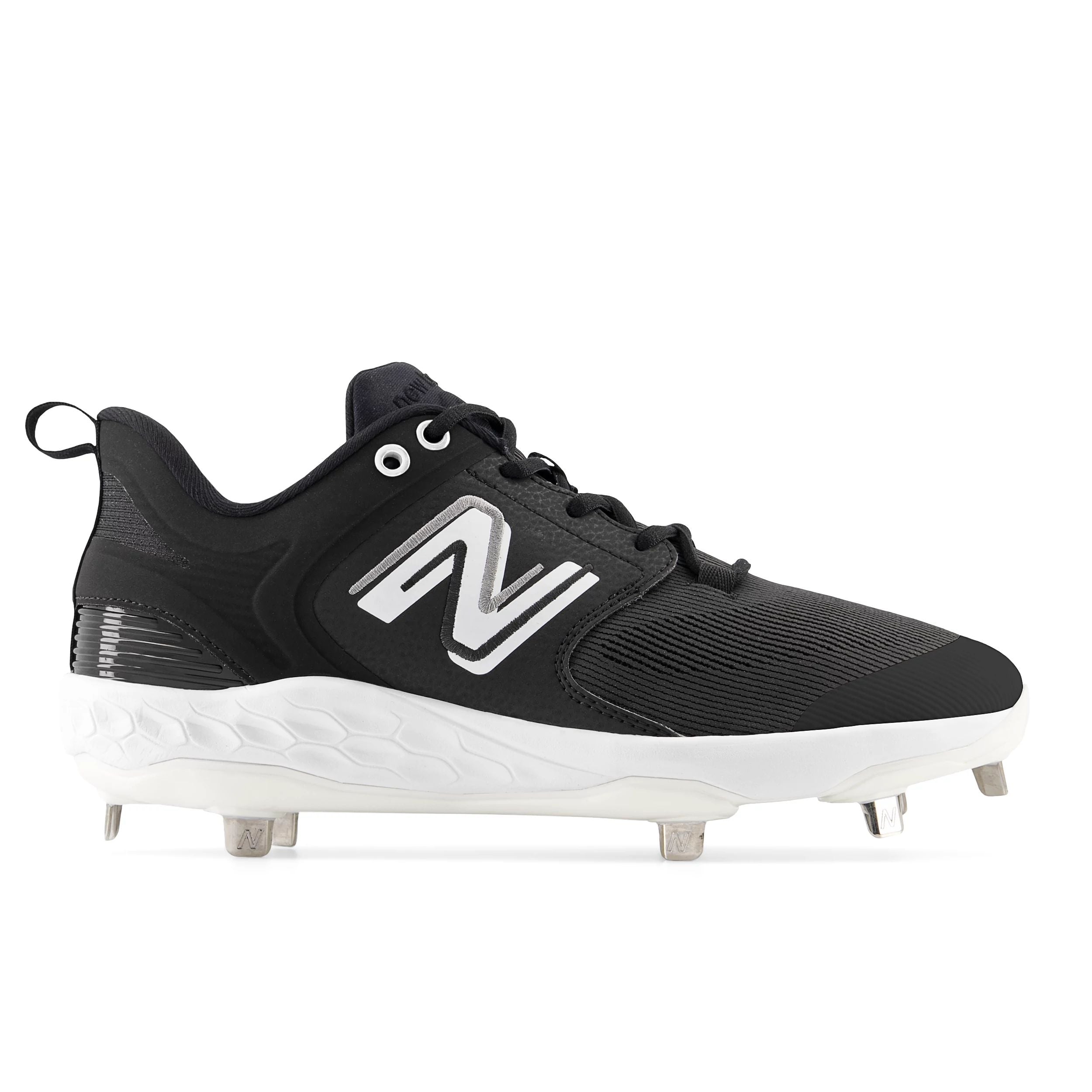 New Balance Fresh Foam 3000v6 Men's Baseball Cleats - Black/White Low Metal Spikes for Enhanced Traction & Comfort | Perfect for Baseball, Softball & Turf Sports Training