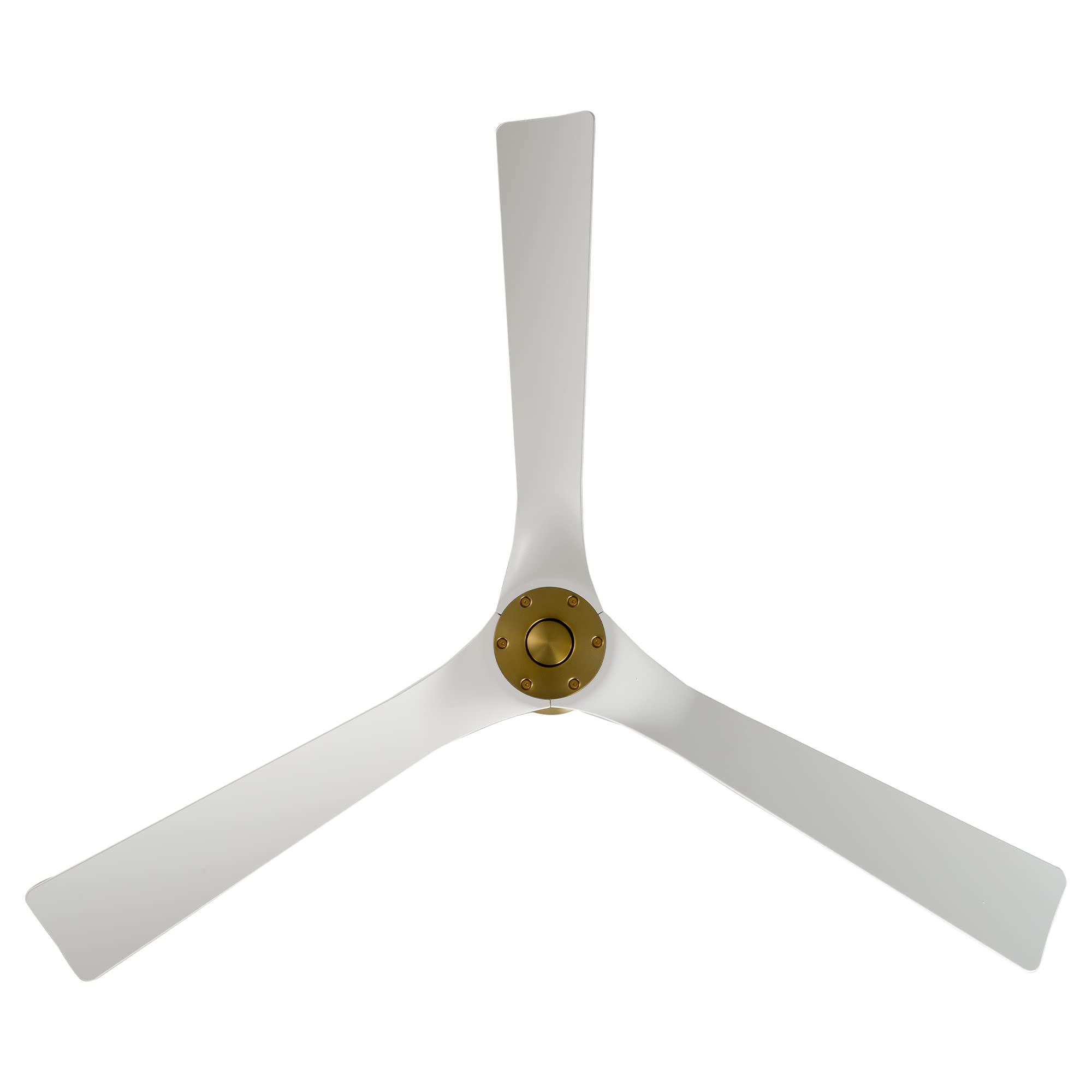 Torque Smart 58-Inch 3-Blade Ceiling Fan with Remote Control, Satin Brass/White Finish, Alexa-Compatible, iOS & Android App Integration - Perfect for Living Rooms, Bedrooms, and Patios