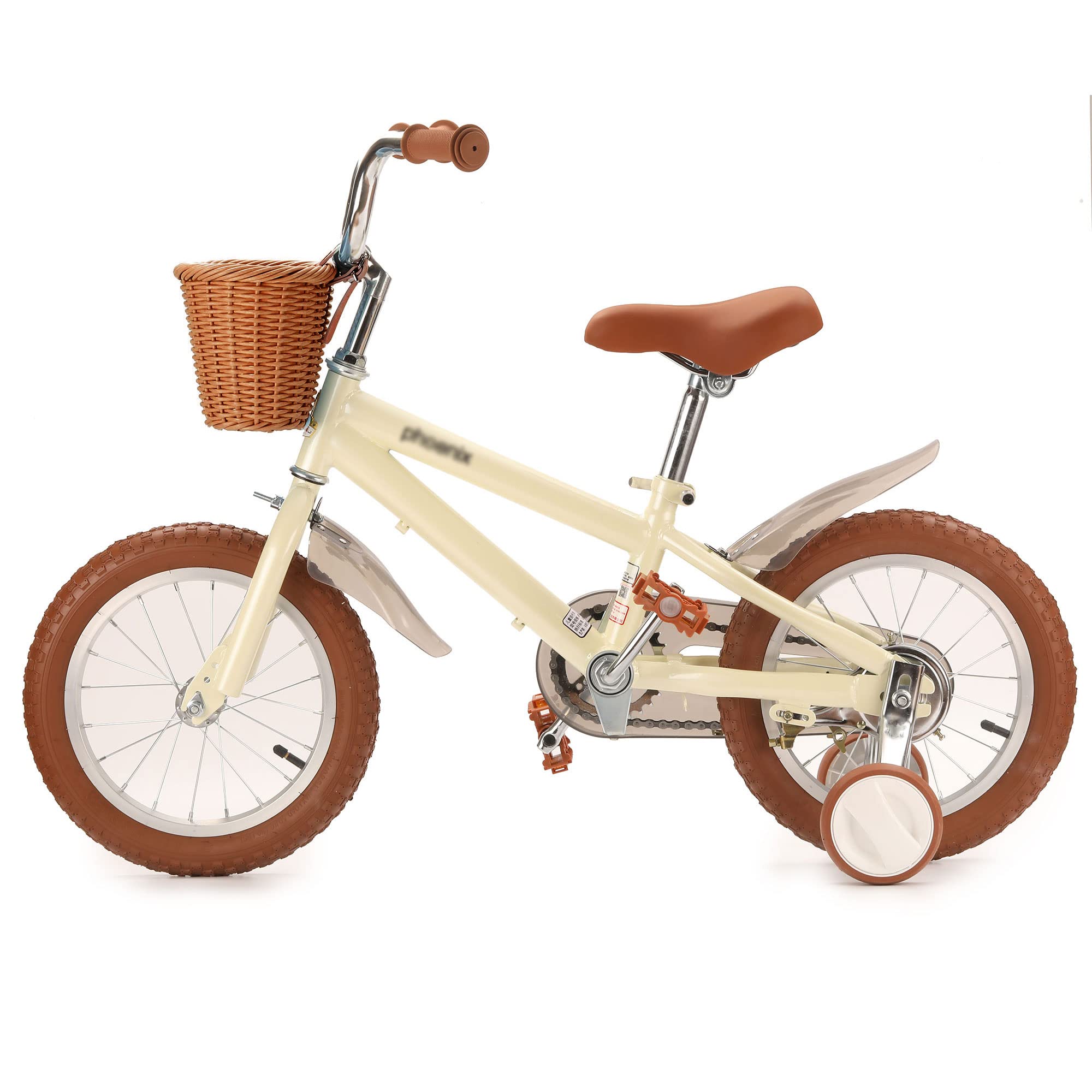 Girls Bike Basket - Front Woven Wicker Cruiser Bicycle Basket with Handlebar Streamers & Bell - Kids Cycling Accessories for Ages 3-13 - Perfect for School, Park Rides & Outdoor Adventures