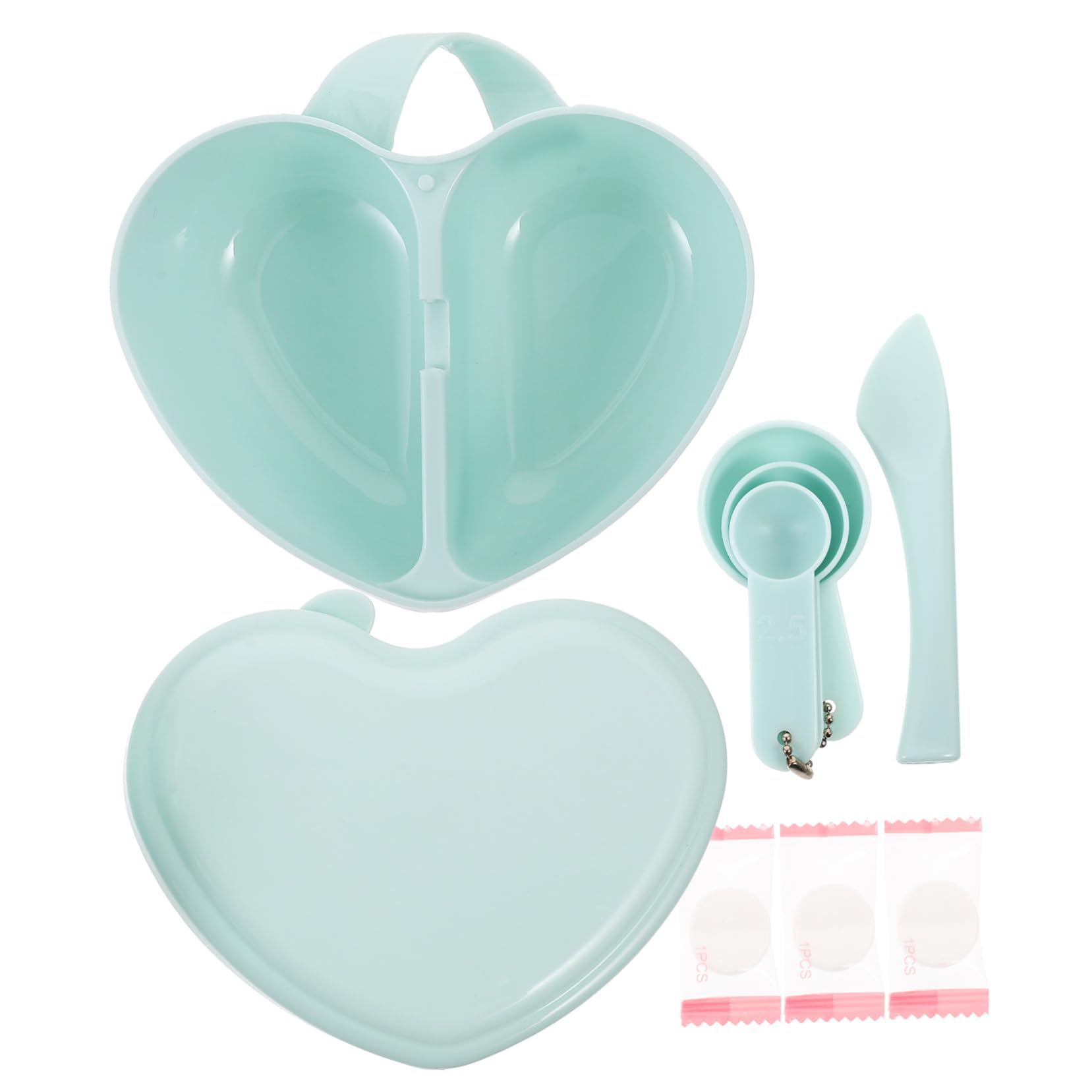 Heart-Shaped Mask Mixing Bowl Set - DIY Facial Mask Mixing Bowl with Stirrer Stick for Beauty & Spa - Perfect for Clay, Mud & Sheet Masks at Home or Salon